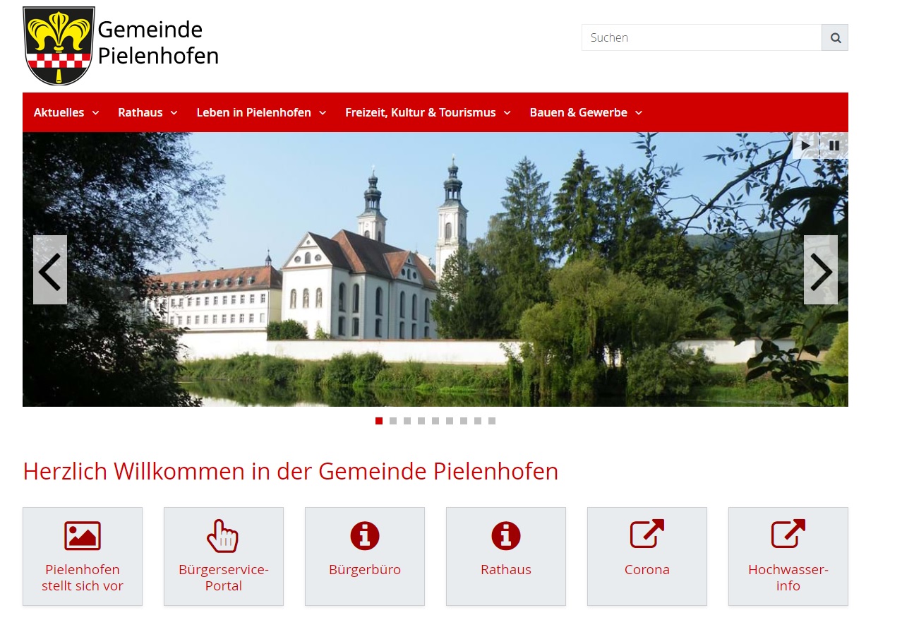 Internet-Seite der Gemeinde Pielenhofen 